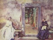 John Singer Sargent The Garden Wall Sweden oil painting reproduction